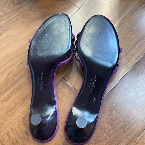 Salvatore Ferragamo vintage purple flower kitten heels size 10 - Picture 4 of 8